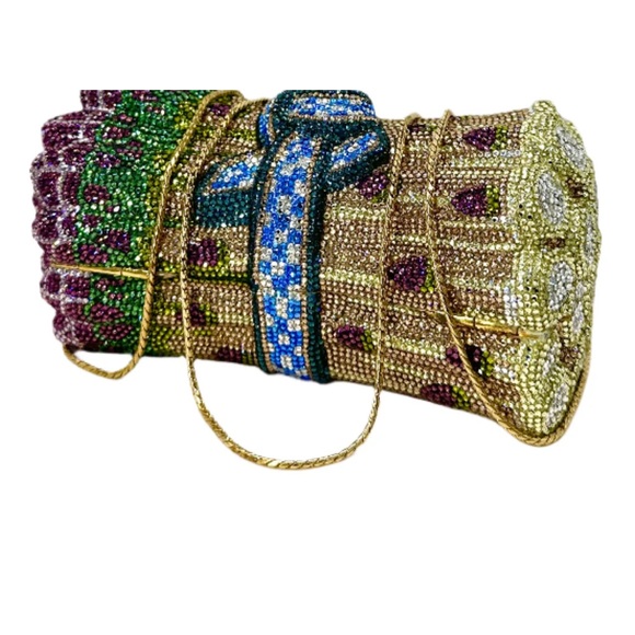 Authentic Judith Leiber Crystal Asparagus Minaudière - Picture 10 of 16